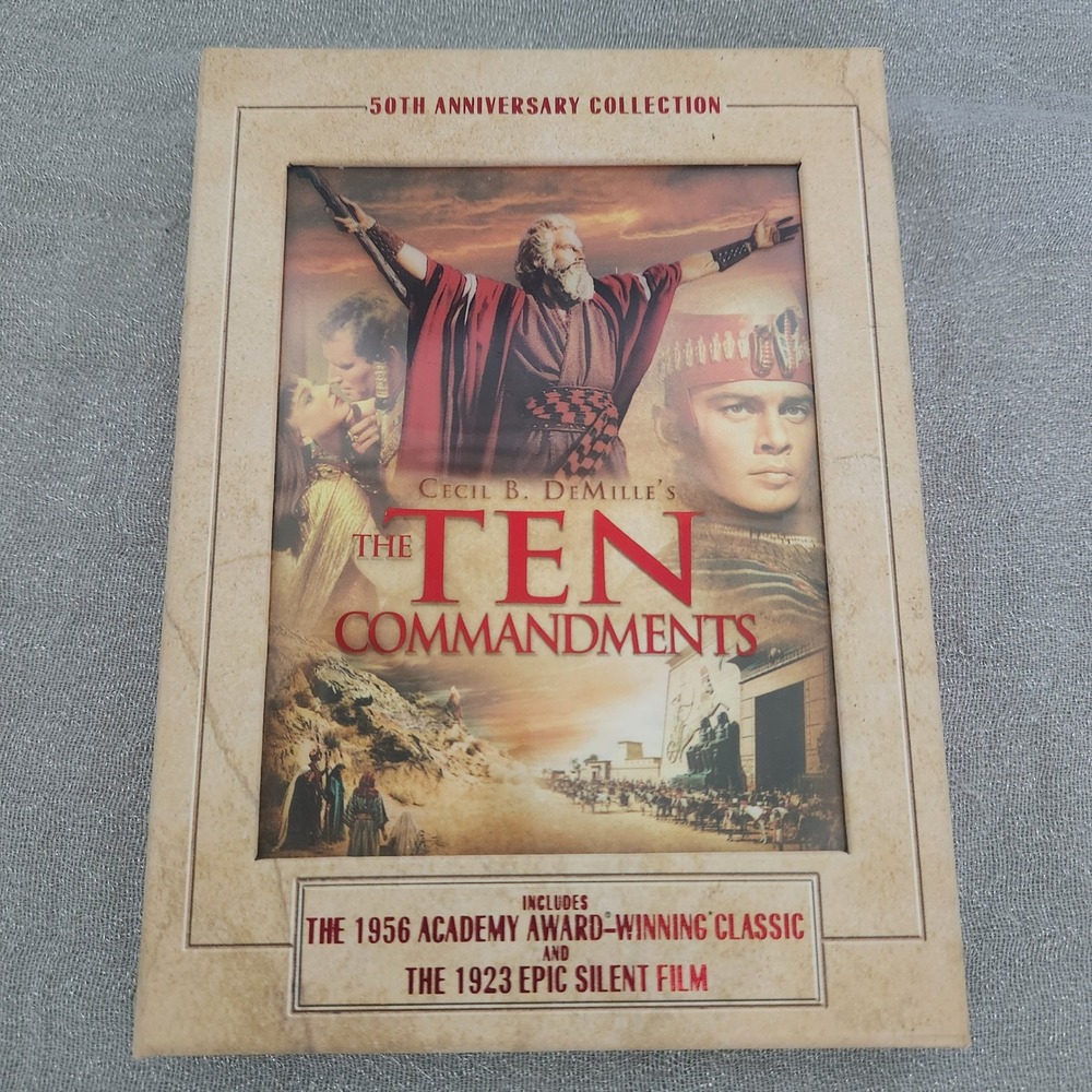 The Ten Commandments 50th Anniversary Collection 3-Disc DVD 1956 1923 DeMille
